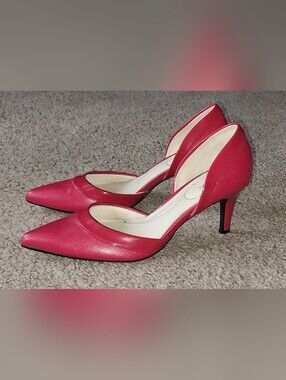 Life Stride Women’s Red Saldana Pointed Toe Stiletto Slip On Pumps Size 7.5